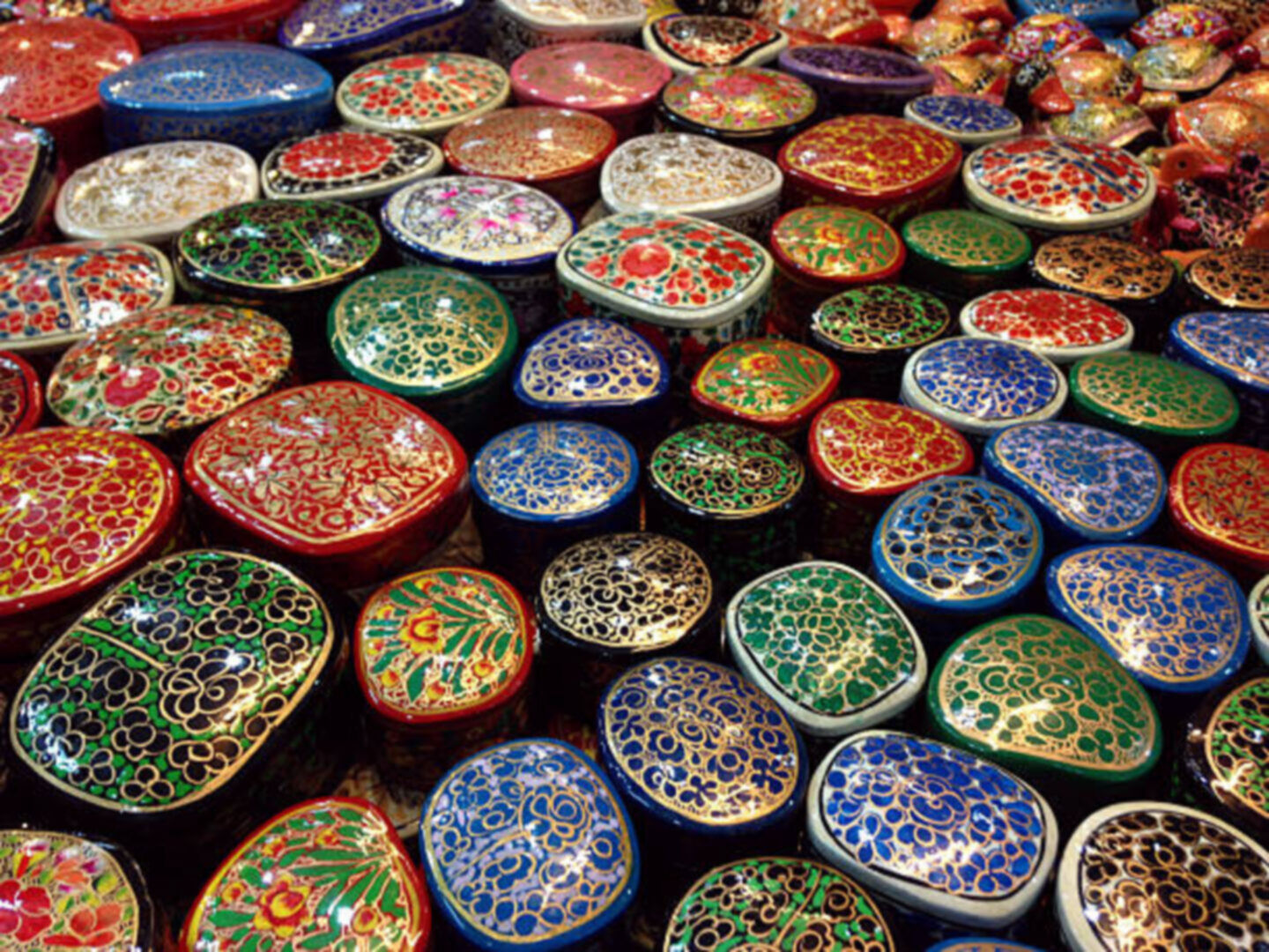 Children learning Kashmiri crafts from local artisans